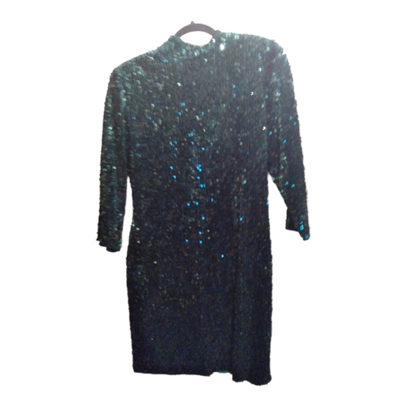 Donna Morgan green sequin mini dress NWOT - Picture 2 of 8